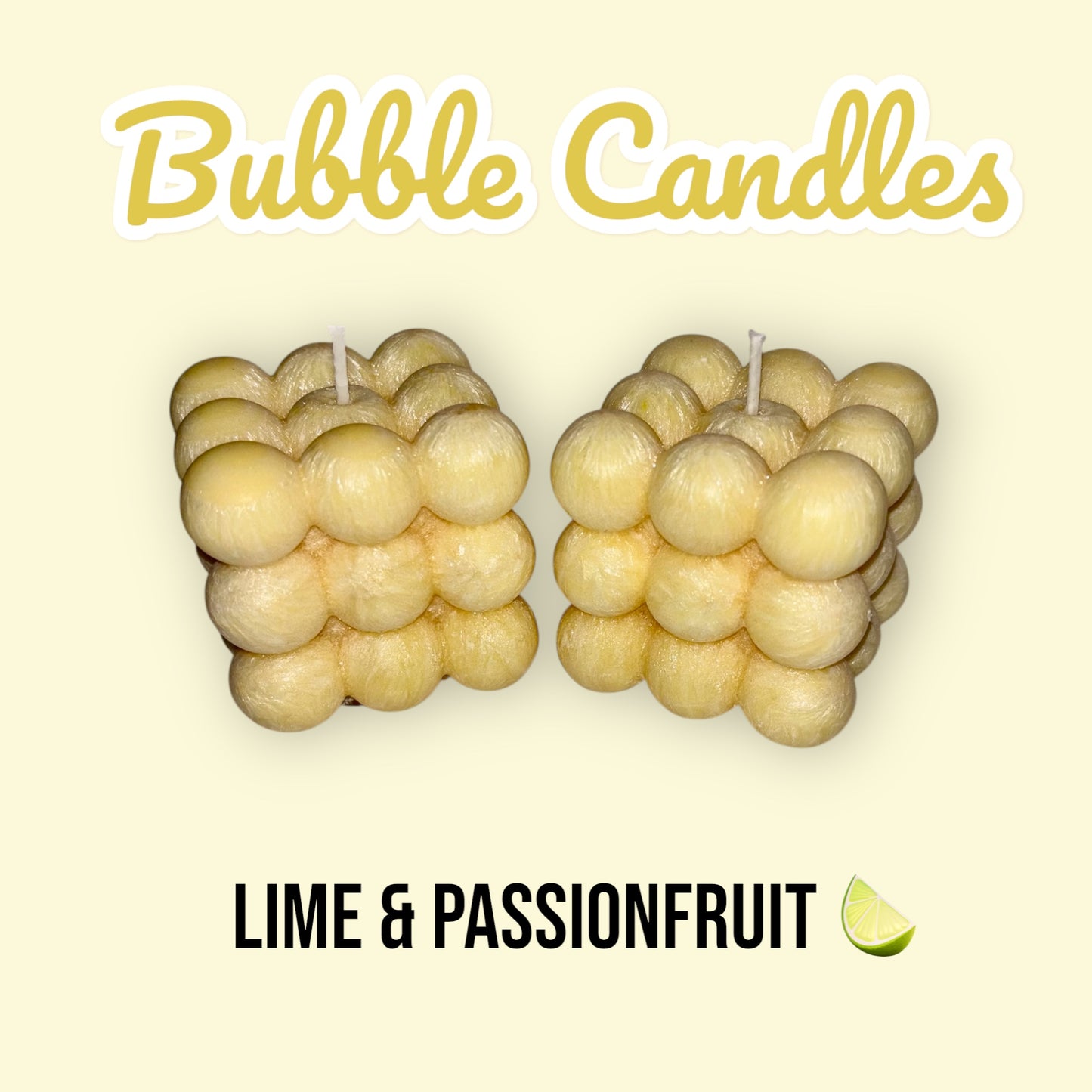 Bubble Candle ~ Yellow ~ Lime and Passionfruit