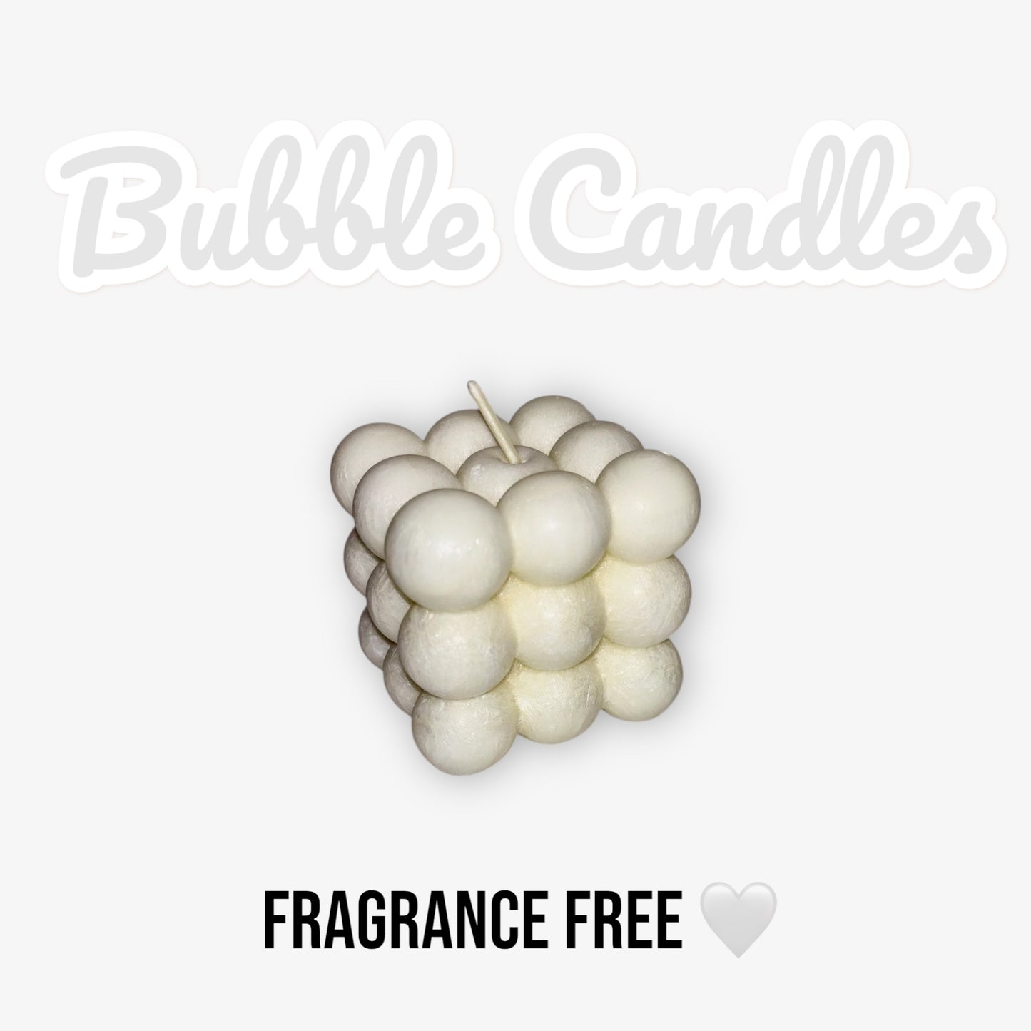 Bubble Candle ~ White ~ Fragrance Free