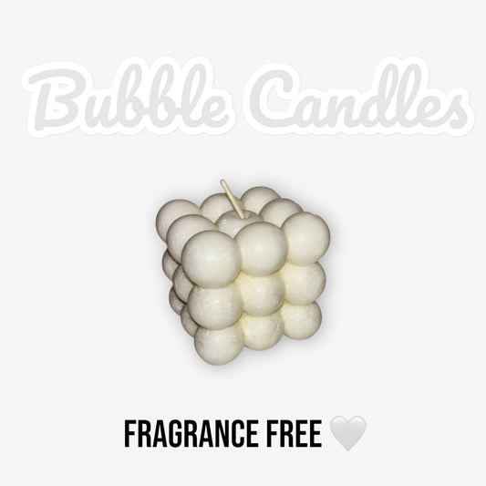 Bubble Candle ~ White ~ Fragrance Free