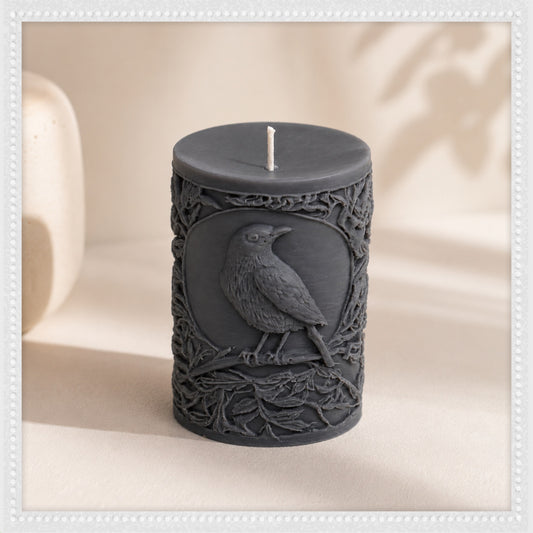 MADE-TO-ORDER ~ Carved Bird Pillar Candle