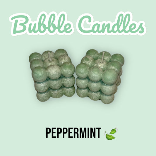 Bubble Candle ~ Green ~ Peppermint